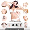 thumbnail image 5 of 1.2L Double Portable Wax Warmer Machine for Painless Hair Removal, Women Men Professional Wax Heater with Adjustable Temperature Set, 40pcs Sticks, 5 of 6