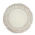 thumbnail image 4 of BalsaCircle 6 Antique White 14" Metallic Acrylic Wooden Textured Round Baroque Plastic Charger Plates, 4 of 6