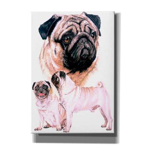 Epic Graffiti 'Pug' by Barbara Keith, Canvas Wall Art, 18"x26"