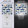 thumbnail image 2 of PhooArto Blue Fish Ocean Pattern Plug in LED Night Light Auto Sensor Dusk to Dawn Decorative Night for Bedroom, Bathroom, Kitchen, Hallway, Stairs, Baby's Room, Energy Saving, 2 of 7