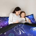 thumbnail image 5 of Castle Fairy Boys Girls Kawaii Animal Dinosaur 3 Pieces Queen Comforter Set,Abstract Universe Stars Print Ultra Soft Bedding Sets,Galaxy Planet Rocket Bedding Comforter Set Breathable, 5 of 8