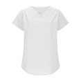 thumbnail image 4 of Mittory Womens Oversized Tshirts V Neck Tee Shirts Half Sleeve Loose Fit T Shirt Cotton Tunic Tops, 4 of 6