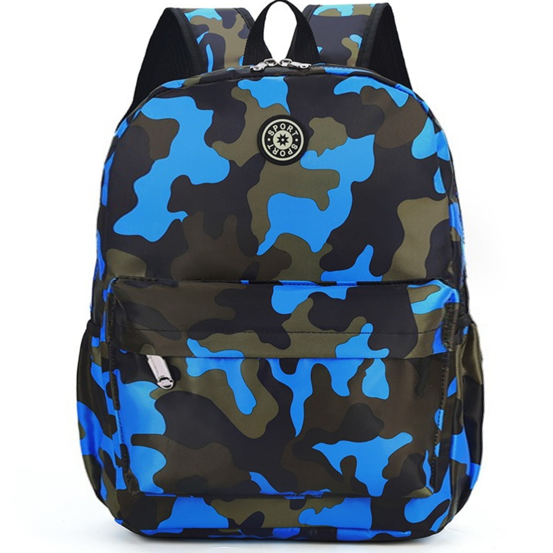 BTEPSGA Camo Prints Backpack Large Schoolbag Camouflage Bookbag Daycare Bag,Blue