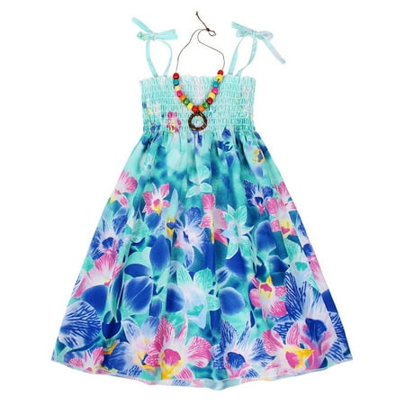 

Sunwukong Toddler Baby Girl Summer Beach Dress Sleeveless Strap Dresses Kids Casual Swing Sundress，Size 2-9T