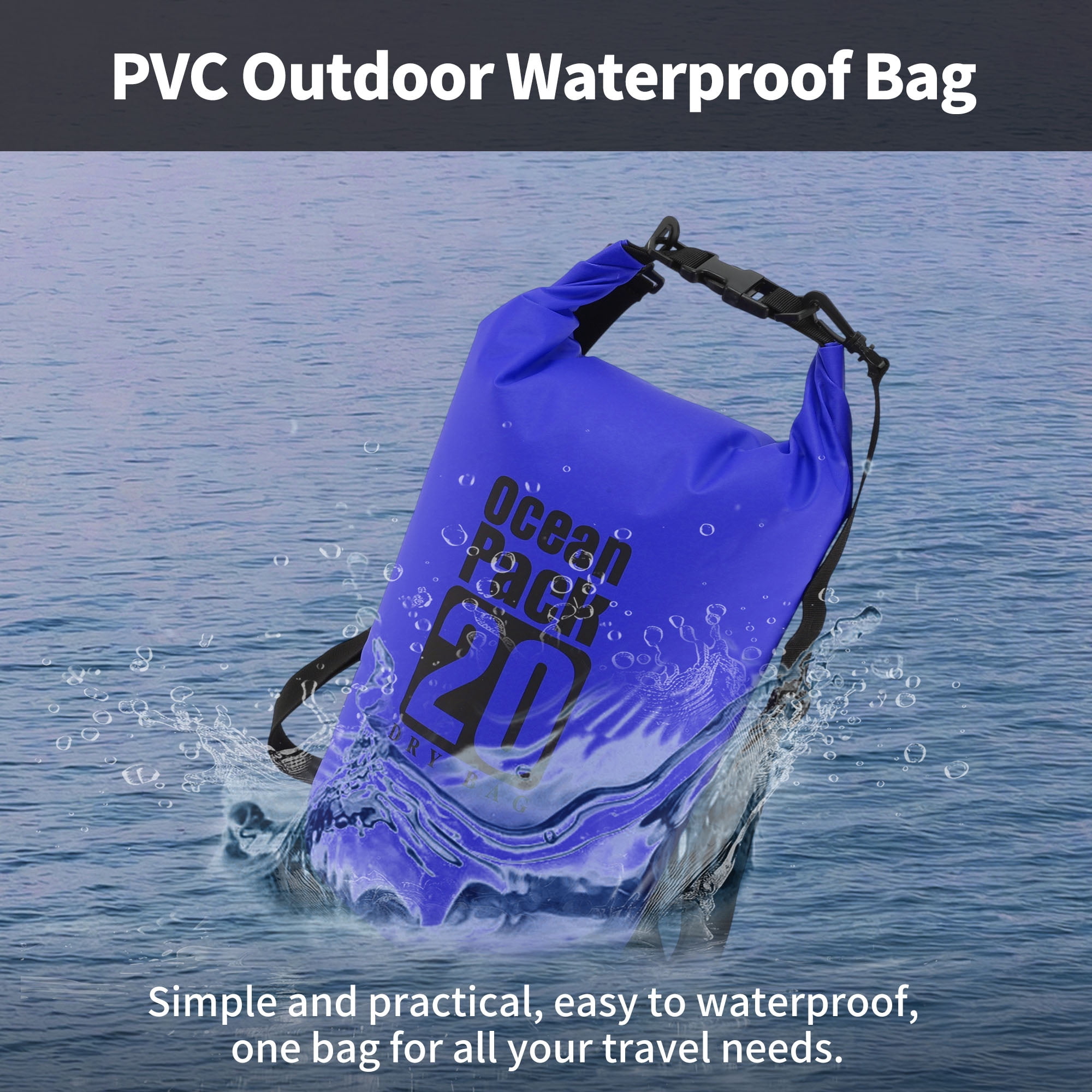 Unique Bargains Durable Waterproof Dry Bag Dark Blue