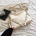 thumbnail image 4 of Bolso bandolera de cuero PU, bolso de hombro sencillo a la moda, regalo de cumpleaños para niña (blanco), 4 of 8