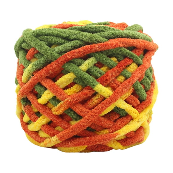 Fiudx Hand-Woven Thick Ice Bar Yarn Handcrafted Diy Crochet Sweater Doll Yarn Segment Dyed Scarf Yarn