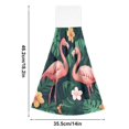 thumbnail image 6 of Yayeee Kitchen Hanging Hand Towels Set of 2 with Loop Bathroom Absorbent Tie Towel, Flamingo Leaves Pattern, 6 of 7
