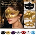 thumbnail image 2 of Masquerade Mask White Venetian Style with Lace Trim and Sequins for Women Halloween Prom and Masquerade Balls Single Pack, 2 of 5