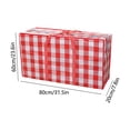 thumbnail image 3 of Tuvgenk Wreath Storage Container Holiday Wreath Storage Bag Checkered Red 32x24x8 inch Plastic Dust Bag, 3 of 7