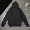 thumbnail image 2 of Dagugfen Sweatshirts for Men with Hooded Long Sleeve Full Zip up Cinch Cuff Loose Fitted Sports Casual Sweatshirts with Pockets(XXXL,Black), 2 of 5