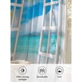 thumbnail image 6 of Sheer Curtains 54 Inch Length, Summer Beach Semi Sheer Curtains Light Filtering Window Treatment, Turquoise Window Seascape Seaside Palm Tree Privacy Voile Drapes for Living Room Bedroom 52x54 Inch, 6 of 7