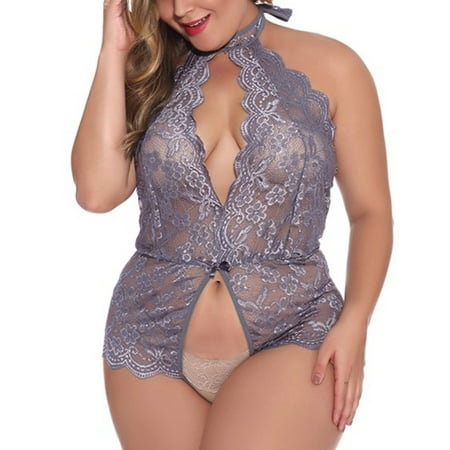 

uublik Valentines lingerie set for women plus size bodysuit lace sexy naughty babydoll