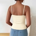 thumbnail image 5 of QASIEATN Women's Solid Color V Neck Tank Tops with Built in Bra Casual Camisole Summer Clothing Vest for Women, 5 of 6