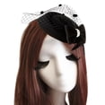 thumbnail image 7 of Visland Vintage Elegant Solid Color Mini Mesh Faux Pearl Women Fascinator Hair Clip Party Derby Hat, 7 of 7