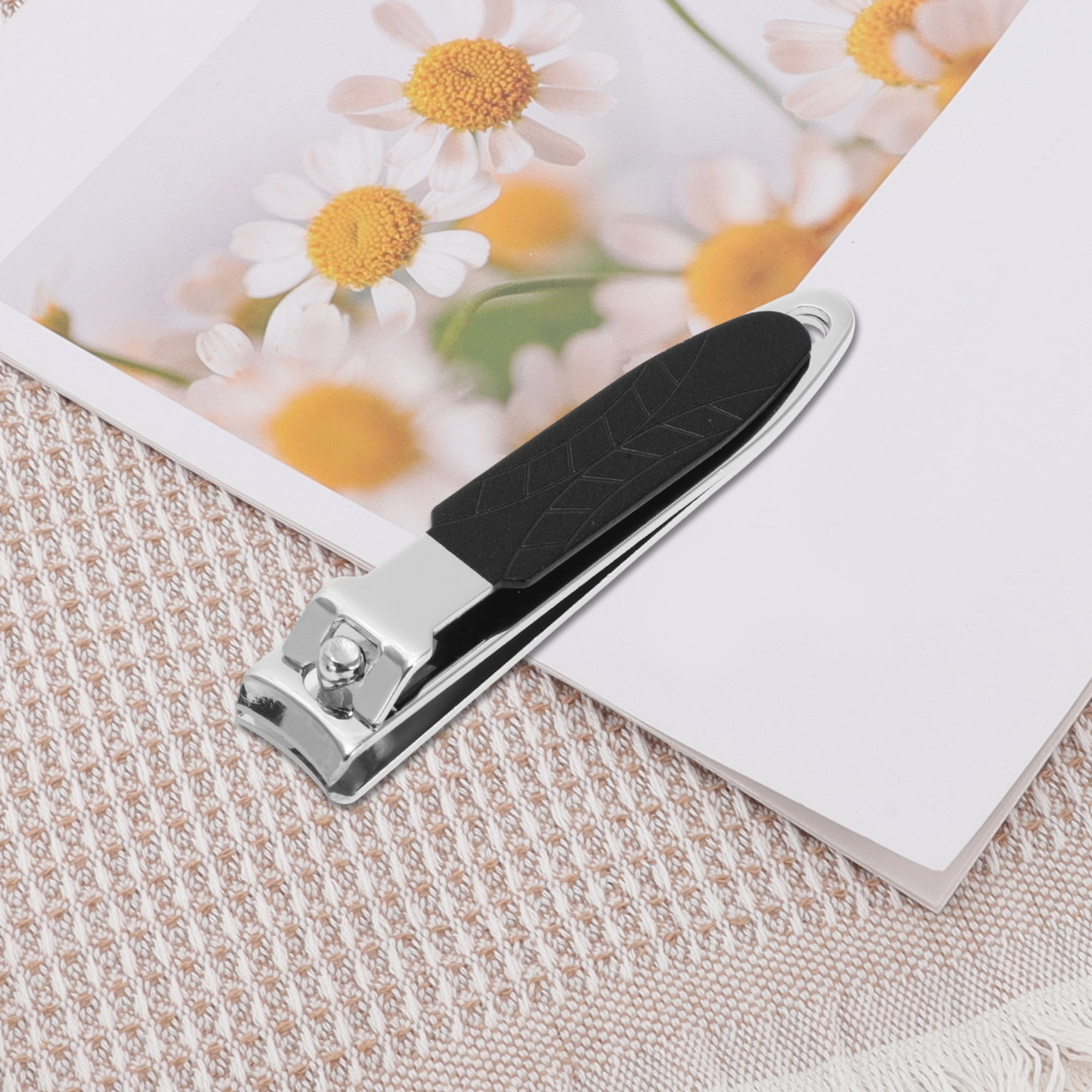 Unique Bargains 6pcs Mirror Box Stainless Steel Nail Clippers Set 2.56" Length Black