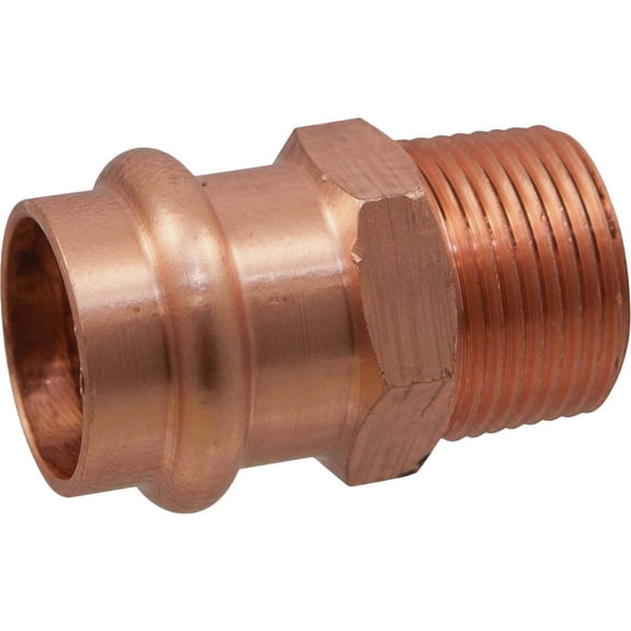 Nibco 9031200PCU Copper Pipe Adapter, 1/2 x 3/4 In. Press by Male - Quantity 1