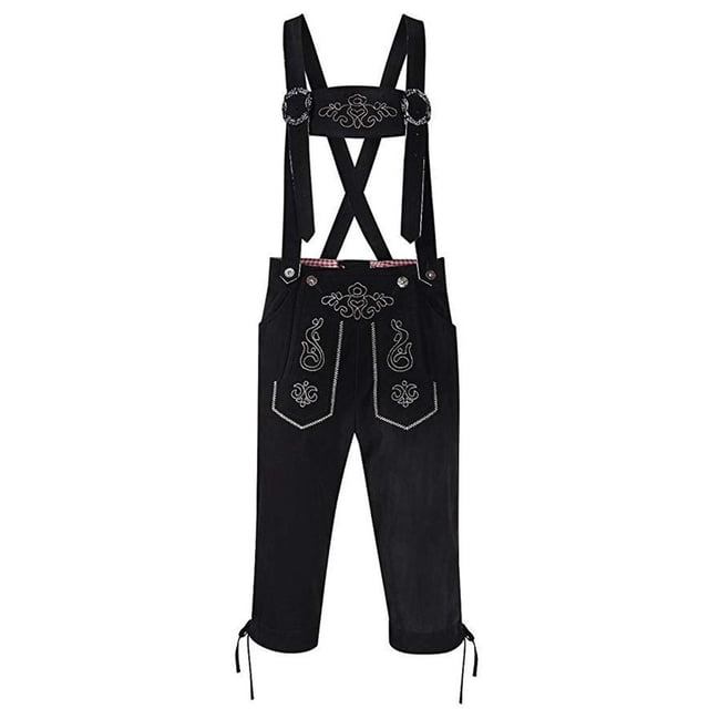 WEAIXIMIUNG Pantalon Habillé pour Homme Extensible Pantalon pour Homme Oktoberfest Allemand National Traditionnel Robe Personnalité Rue Bar à Bretelles Pantalon Brodé