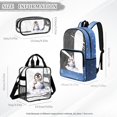 thumbnail image 4 of DISNIMO 3PCS Clear Backpack Heavy Duty, Penguin Printed 17 Inch Kids Clear Backpack with Lunch Bag and Pencil Pouch, See Through PVC School Bag for Girls, Large Transparent Bookbag for Student, 4 of 5