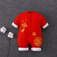 thumbnail image 2 of CUZIBR Baby Unisex Fall Festival Cotton Print Autumn O-Neck Long Sleeve Romper Jumpsuit Oneise One-Pieces Clothes Chinese Calendar New Year Outfits Classic Dailywear For Toddler, 2 of 3