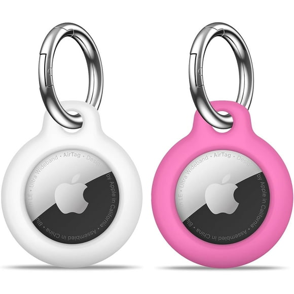 【2 Pack】 Airtag Holder Air Tag Case with Keychain, Anti-Scratch Airtags Key Chain for Apple Air Tags, Airtag Accessories for GPS Item Finder Tracker,