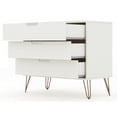 thumbnail image 5 of Manhattan Comfort Rockefeller 3-Drawer Wood Dresser in White (Set of 2), 5 of 7