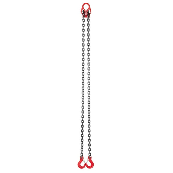 KFFKFF Chain Sling, 5/16 in x 10 ft Lifting Chains with Dual Leg Grab Hooks, Durable G80 Alloy Steel Sling, 7000 lbs Load Capacity, Adjustable Hoist Chains for Lifting, Securing, and Towing