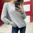 thumbnail image 2 of Black and Friday Deals 2023 Clearance under $5 JINMGG 2023 Fall Winter Plus Size Sweaters for Women Clearance,Women's Round Neck Long Sleeve Loose Sweater Plus Size Pullover Sweater, 2 of 9