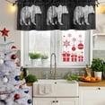 thumbnail image 5 of Black White Bear Curtain Valances for Windows, Kitchen Valance Window Treatments Panel 2 Pack, Farmhouse Country Rustic Wooden Grain Rod Pocket Short Curtains for Bathroom Bedroom 42 x 12 Inch, 5 of 8