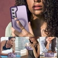 thumbnail image 6 of for Samsung Galaxy S23 Plus Case with Magnetic Invisible Ring Stand, Compatible with MagSafe,  Drop Protection Translucent Matte S23 Plus Phone Case for Men and Women, Purple, 6 of 14