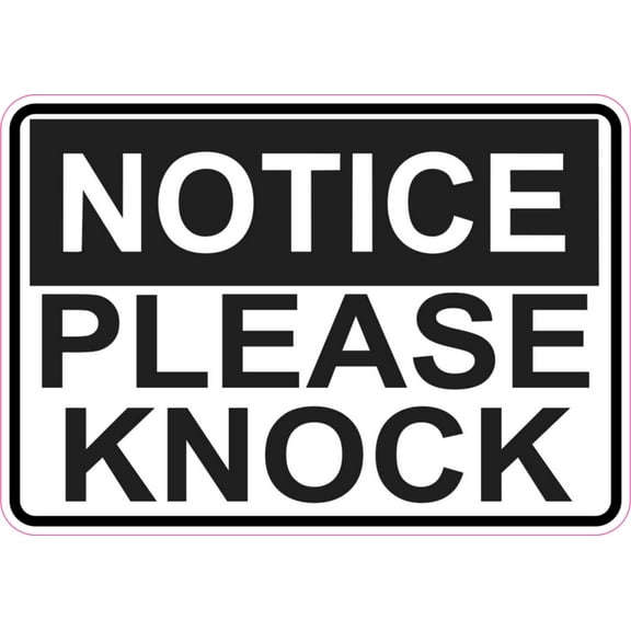 5in x 3.5in Notice Please Knock Sticker Vinyl Door Signs Business Sign