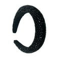 thumbnail image 1 of Qarigey Diademas con cuentas de cristal con purpurina, tocado de punto Flexible para el cabello, tocado para mujer, fiesta, colorido brillante Accesorio para el cabello Negro Qarigey AP010971-04B, 1 of 5