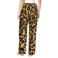 thumbnail image 3 of Xecao Gold Glitter Leopard Women's Straight Lounge Pajama Pants: The Epitome of Relaxed Sleepwear, 3 of 9