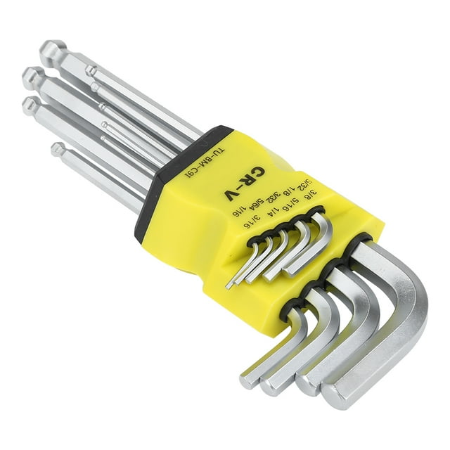 Hex Ball Wrench Set,9PCS Ball End Hex Ball End Hex Wrench Hex Key Wrench User-Friendly Design