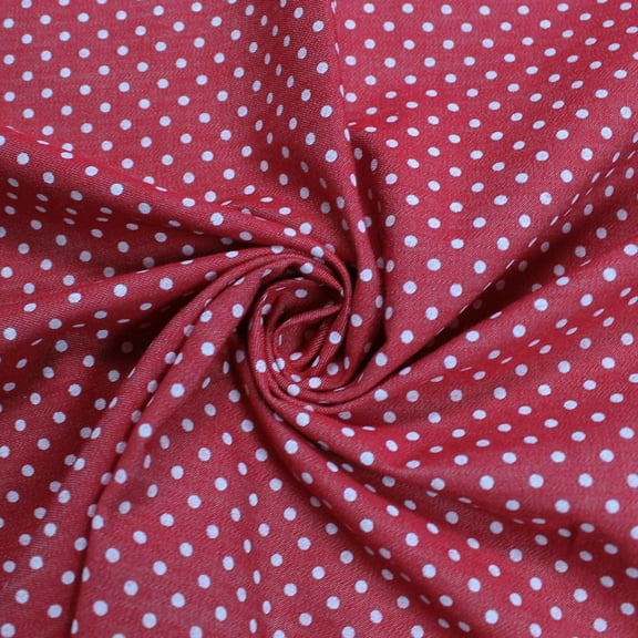 Polka Dot Pin Cotton Woven No Stretch Fabric, Apparel DIY Projects.