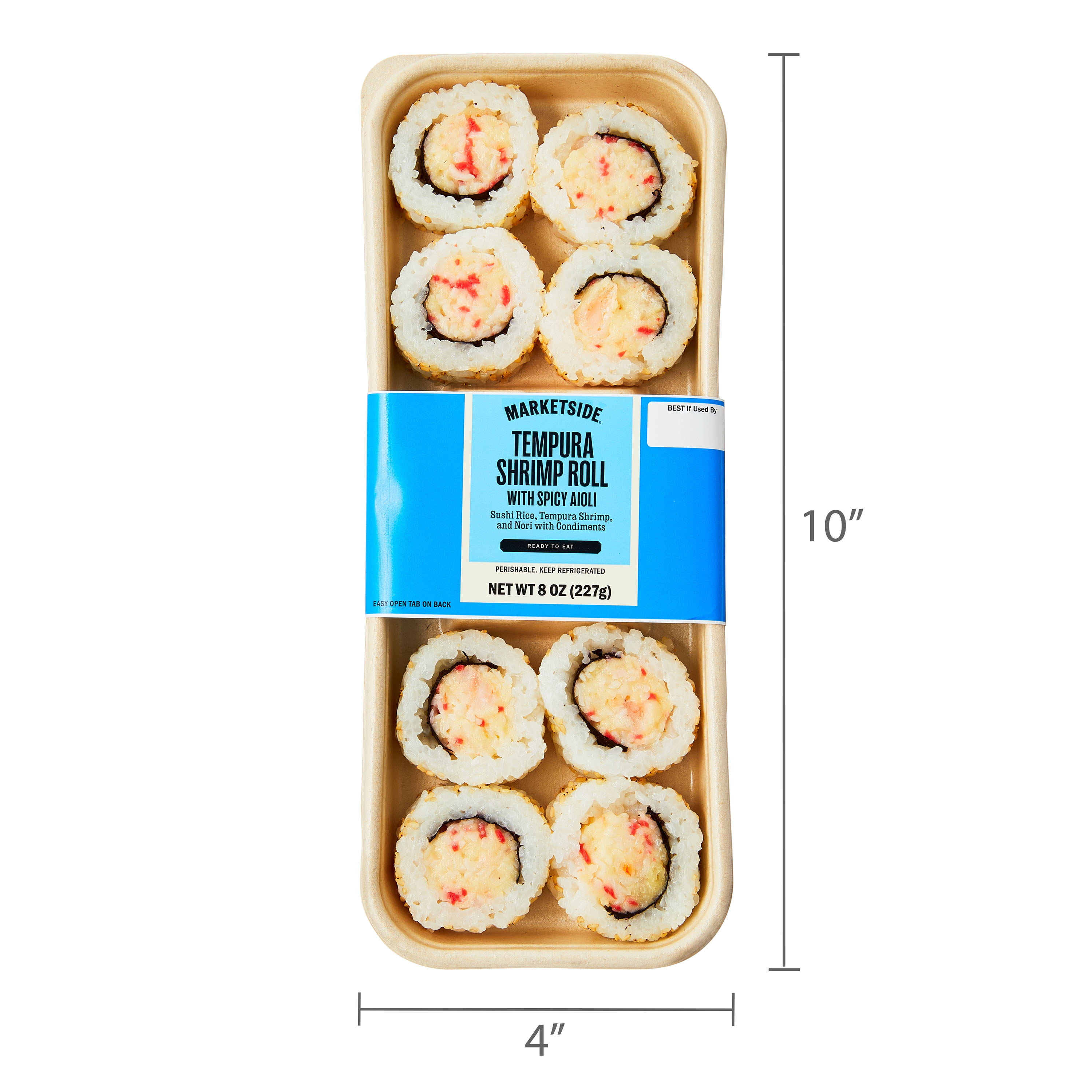 Marketside Tempura Shrimp Roll Sushi with Spicy Aioli, 8 oz (Ready to Eat)