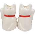 thumbnail image 5 of Ebros Ceramic Japanese Maneki Neko Salt And Pepper Shakers Magnetic Cat 3.5"Tall, 5 of 8