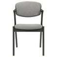 thumbnail image 4 of Mid-Century Modern Dining Chairs Set of 2 - Brown Grey Upholstered Seat & Back, Black Frame, Z-Shape Design - Perfect for Kitchen & Dining Room (30"H x 20.25"W), 4 of 12