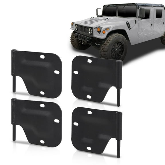 CROSSDESIGN Black Left & Right 4PCS Door Hinges Fit for HMMWV M998