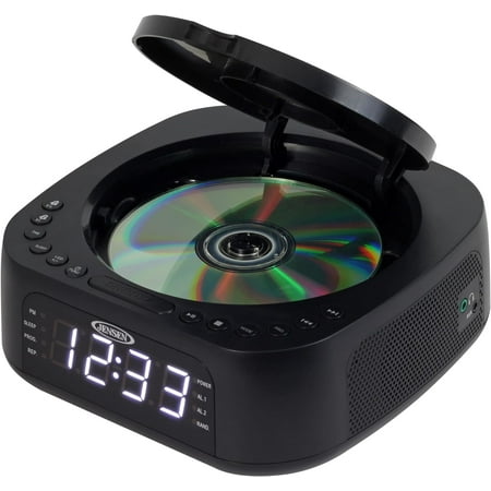 JCR-375 Stereo Digital Dual-Alarm Clock with Top-Loading CD Player, FM Tuner, USB Charging Port, and Battery Backup