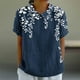thumbnail image 1 of Fiudx Ofertas Relámpago Camiseta Holgada Informal con Estampado para Mujer, Tops de Manga Corta con Cuello de Muñeca, Blusa Bonita y de Lino, 1 of 5