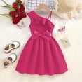 thumbnail image 5 of Spazoro Girls Midi Cold Shoulder Dresses, Short Sleeve Crew Neck A-Line Solid Casual Summer Dresses for Girls Hot Pink Size 6-7, 5 of 7