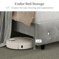 thumbnail image 4 of SIBEDS Queen LED Bed Frame with 52" Crystal Button Tufted Upholstered Headboard, Galaxy Projector & Charging Station, No Box Spring Needed, Velvet Gray, 4 of 8