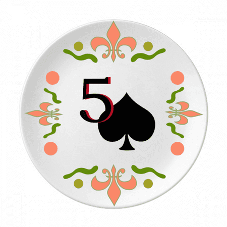 

Peace Spade 5 Poker Flower Ceramics Plate Tableware Dinner Dish