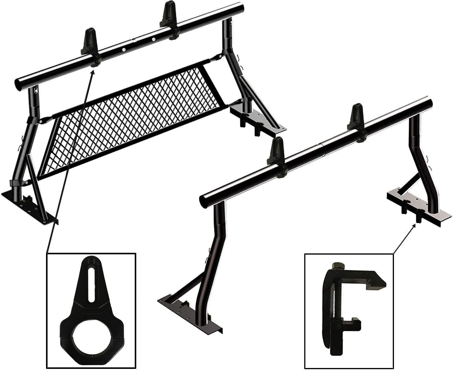 TMS 800LB NonDrilling Low Profile Pickup Truck Sport Bar Ladder Rack 2 Bars with Mounting