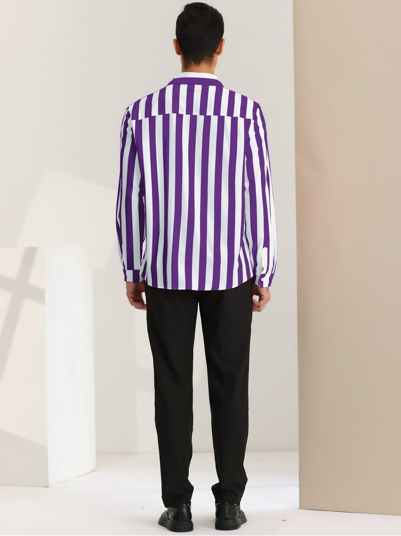 purple and white striped dress shirt Liam in Purple Stripe Dress Shirt in 100% Cotton  Lorenzo Uomo