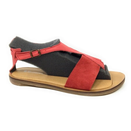 El Naturalista Womens NF35 Tulip Flat Sandal Red Suede Size 39 EU 8.5 M US