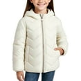 thumbnail image 5 of XUNKUSGA Girls Puffer Jacket 1-14 Years Solid Color Full Zip Up Quilted Jacket Winter Waterproof Girls Winter Coat Lightweight Warm Hooded Down Jacket with Pockets Beige, 5 of 7