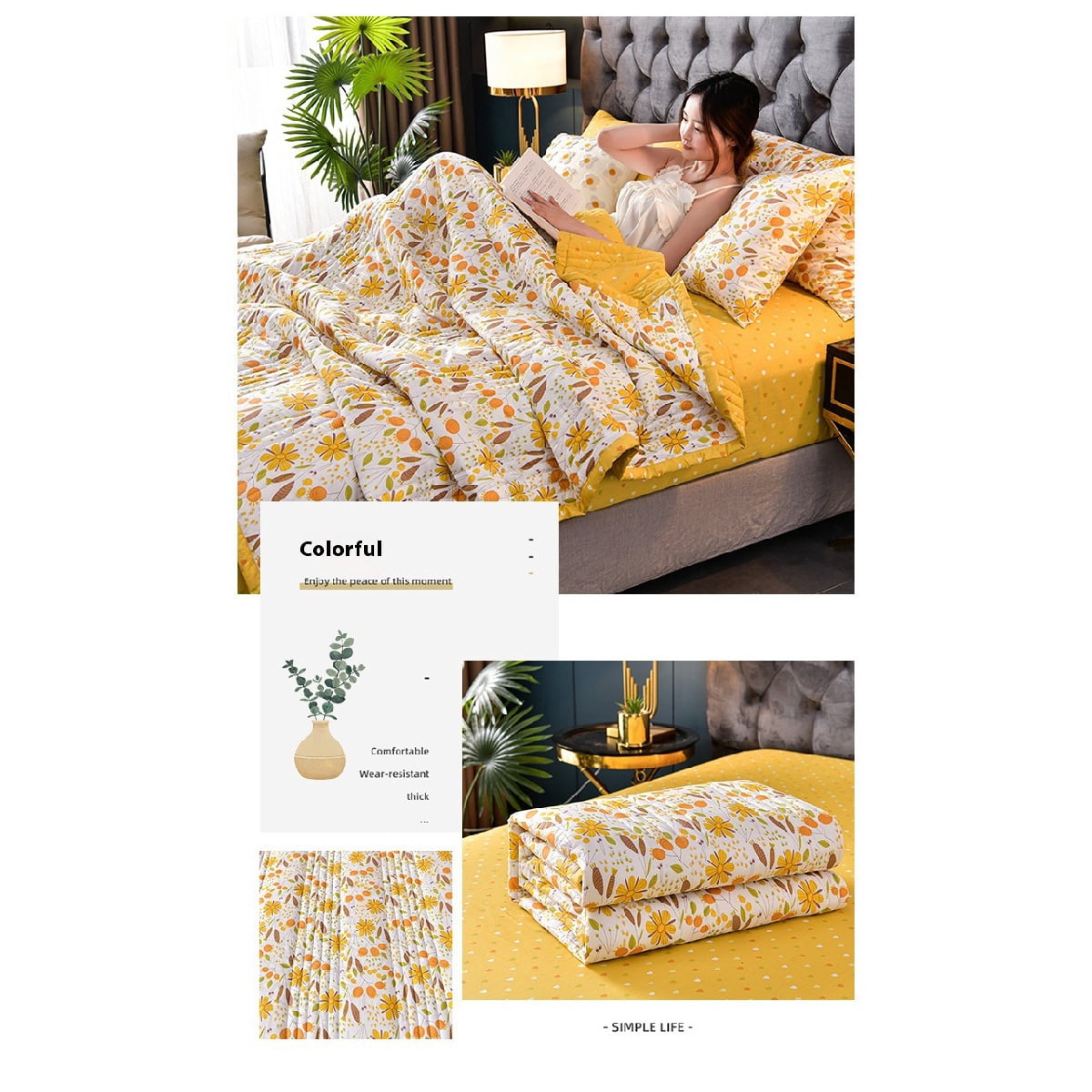 California King Size Quilt, 100% Cotton Washed Summer Cooler Quilt Air Conditioner Quilt,59.11"l*78.74"w