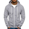 thumbnail image 3 of Dwelliawo Men's Fashion Hoodies & Sweatshirts Drawstring Fleece Hoodies Full Zip Casual Hooded Sweatshirt Baggy Long Sleeve Jackets Gray Pullover Hoodies with Pocket 3XL, 3 of 5